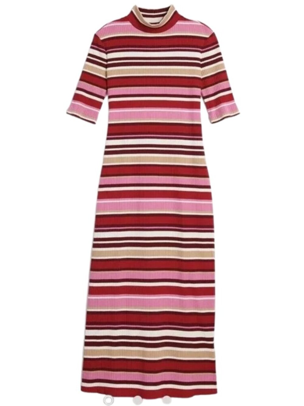 NWT Vineyard Vines Womens Size Small Red Short Sleeve Rib Knit Midi Dress NEW